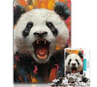 Puzzles pour Adolescents Flamme Panda, défi d'intelligence cérébrale, Jouets addictifs, Cadeau d'anniversaire, Cadeaux, Art Mural 38x26cm