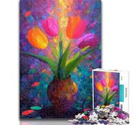 Puzzles pour Adolescents Fleurs Sauvages dans Un Vase Puzzles pour Adolescents 1000 pièces, avec Affiche Assortie et Feuille de Questions pour Les 14 Ans et Plus 50x75cm