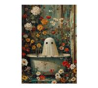 Puzzles pour Adolescents Floral Ghost in Bathtub Puzzles pour Adultes, Jouets, Décoration Murale, Cadeaux Et Idées Cadeaux Uniques pour Anniversaires 38x26cm/1000pcs