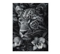 Puzzles pour Adolescents Floral Leopard Portrait Puzzles Anti-Stress, Jouets pour Se Détendre À La Maison, Cadeaux d'anniversaire Et Cadeaux Uniques 52x38cm/1000pcs