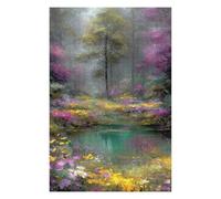 Puzzles pour Adolescents Floral Pond in A Misty Forest Puzzles pour Adultes, Jouets Anti-Stress, Décoration Murale, Cadeaux De Noël Et d'anniversaire 75x50cm/1000pcs