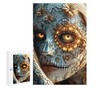 Puzzles pour Adolescents Floral Skull Face Art Puzzle Adulte - Décoration Murale - Découpe De Précision pour Les Gamers 1000 PCS
