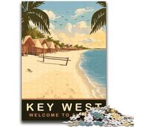 Puzzles pour Adolescents, Floride, Key West Beach, défi d'intelligence cérébrale, Jouets addictifs, Cadeaux d'anniversaire, décoration Murale (Taille 38x52cm)