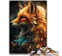 Puzzles pour Adolescents Flower Fox, Jouets de Divertissement Familial, Jeu éducatif pour Anniversaire et Noël, à partir de 14 Ans, 26x38cm
