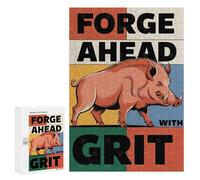 Puzzles pour Adolescents Forge Ahead with Grit Wild Boar Illustration Puzzle pour Adultes Jeux en Famille Une Œuvre d'art Interaction Parent-Enfant 300 PCS
