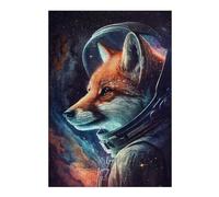Puzzles pour Adolescents Fox Astronaut in Space Jeu De Puzzle Familial, Cadeau d'anniversaire Ou De Noël 1000pcs(38x26cm)