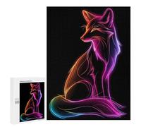 Puzzles pour Adolescents Fox Neon Animal Puzzles pour Adultes Jeu Manuel Cadeau d'anniversaire Cadeau d'anniversaire, Cadeaux, 500 PCS