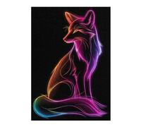Puzzles pour Adolescents Fox Neon Animal Puzzles pour Adultes, Jouet, Décoration Murale, Décoration Intérieure, Défi À Réaliser 38x26cm/1000pcs