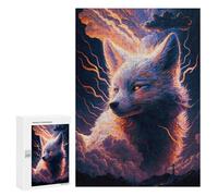 Puzzles pour Adolescents Fox Spirit in Stormy Sky Puzzles pour Adolescents : Améliorent La Mémoire. Chaque Pièce Est Unique - Idée Cadeau d'anniversaire Unique 300 PCS