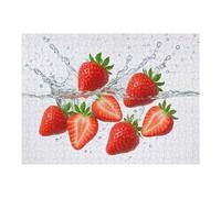 Puzzles pour Adolescents Fresh Strawberries Splashing in Water Puzzles pour Adultes : des Jouets À Monter Soi-même, Amusants Et Originaux, Parfaits pour Un Anniversaire Ou Noël
