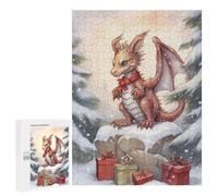 Puzzles pour Adolescents Funny Christmas Dragon Puzzles pour Adolescents - Décoration Murale - Cadeau Unique pour Anniversaire Et Noël