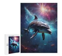 Puzzles pour Adolescents Funny Dolphin in Space Puzzles pour Adultes - Jeu Manuel - Niveau De Difficulté Élevé - Idée Cadeau Originale pour Un Anniversaire 500 PCS