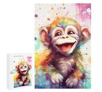 Puzzles pour Adolescents Funny Little Chimpanzee Puzzles pour Adolescents : Améliorent La Mémoire. Chaque Pièce Est Unique - Idée Cadeau d'anniversaire Unique 1000 PCS