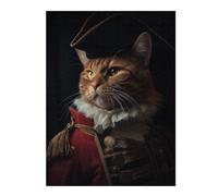 Puzzles pour Adolescents Funny Napoleon Emperor Cat Puzzles pour Adultes, Jeu De Réflexion, Décoration Intérieure, pour Toute La Famille 52x38cm/1000pcs
