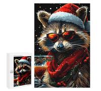 Puzzles pour Adolescents Funny Raccoon Christmas Puzzles pour Adultes Jeu Manuel Cadeau d'anniversaire Cadeau d'anniversaire, Cadeaux, 1000 PCS