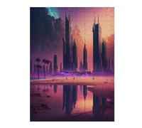 Puzzles pour Adolescents Future City Reflections Puzzle Familial - Améliore La Mémoire - Cadeau d'anniversaire Et Cadeau Unique 52x38cm/1000pcs