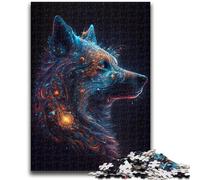 Puzzles pour Adolescents Galactic Art Wolf Jeu Stimulant Cadeaux pour Est idéal comme Cadeau pour Toute la Famille 50x75cm