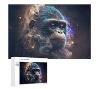 Puzzles pour Adolescents Galactic Gorilla Cosmic Chimpanzee Portrait -1 Puzzles pour Adultes Jouets Anti-Stress Vacances À La Maison Passer Le Temps Interaction Parent-Enfant 1000 PCS