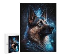 Puzzles pour Adolescents Galactic Guardian German Shepherd Art Print -3 Puzzle Anti-Stress pour Adolescents Chaque Pièce Est Unique - Idéal comme Cadeau pour Toute La Famille 500 PCS