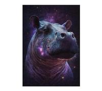 Puzzles pour Adolescents Galactic Hippo Portrait Puzzle Anti-Stress - Un Cadeau Artistique pour Les Amis Et La Famille