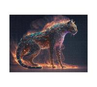 Puzzles pour Adolescents Galactic Leopard Cosmic Artwork Jeux Relaxants, Amusants Et Humoristiques - Cadeau d'anniversaire, Cadeaux, 52x38cm/1000pcs