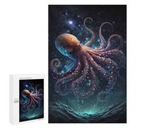 Puzzles pour Adolescents Galactic Octopus Art Print-1 Puzzle Anti-Stress pour Adolescents Chaque Pièce Est Unique - Idéal comme Cadeau pour Toute La Famille 1000 PCS