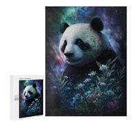 Puzzles pour Adolescents Galactic Panda with Flowers -1 Puzzles pour Adolescents : Améliorent La Mémoire. Chaque Pièce Est Unique - Idée Cadeau d'anniversaire Unique 500 PCS