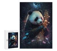 Puzzles pour Adolescents Galactic Panda with Flowers Puzzle Anti-Stress pour Adolescents Chaque Pièce Est Unique - Idéal comme Cadeau pour Toute La Famille 300 PCS