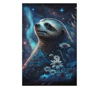 Puzzles pour Adolescents Galactic Sloth with Flowers -3 Puzzles pour Adultes, Jouets À Monter Soi-même, Cadeaux pour Femmes, Cadeaux De Noël Et d'anniversaire 1000pcs(75x50cm)