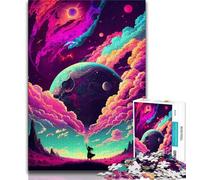 Puzzles pour Adolescents Galaxie Cosmos colorée 1 000 pièces Anti-Stress Vacances à la Maison Tuer Le Temps améliorer l'amour Entre Couples 38x26cm