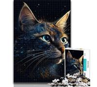 Puzzles pour Adolescents Galaxy Cats 1000 pièces pour Adultes et Adolescents, Art au Fusain, pour Un Moment de détente et de détente, décoration d'intérieur, 50x75cm