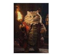 Puzzles pour Adolescents Gate Keeper Funny Cat Fire Puzzles Anti-Stress, Jouets pour Se Détendre À La Maison, Cadeaux d'anniversaire Et Cadeaux Uniques 38x26cm/1000pcs