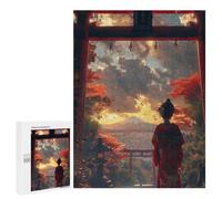 Puzzles pour Adolescents Geisha View Torii and Fuji Puzzles pour Adolescents - Décoration Murale - Cadeau Unique pour Anniversaire Et Noël