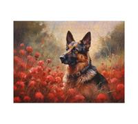 Puzzles pour Adolescents German Shepherd Dog in Pop Puzzle Adulte, Jeu Familial, Difficile, Cadeau d'anniversaire, Cadeaux, 52x38cm/1000pcs