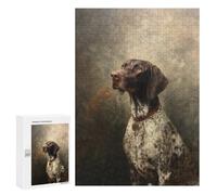 Puzzles pour Adolescents German Shorthaired Pointer Painting-1 Puzzle Anti-Stress pour Adolescents Chaque Pièce Est Unique - Idéal comme Cadeau pour Toute La Famille 300 PCS