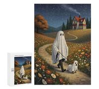 Puzzles pour Adolescents Ghost and Dog Walking on Path Puzzles pour Adultes Jeu Manuel Cadeau d'anniversaire Cadeau d'anniversaire, Cadeaux, 300 PCS