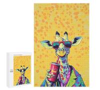 Puzzles pour Adolescents Giraffe Drinking Soda Pop Casse-tête pour Adolescents : Analyse Et Logique, Difficile Et Stimulant, Idéal comme Cadeau 1000 PCS