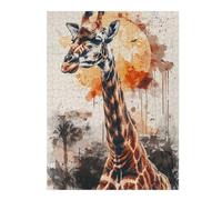 Puzzles pour Adolescents Giraffe Sun Watercolor Puzzles pour Adolescents, Jouets Anti-Stress, Décoration Murale, Cadeau d'anniversaire, Cadeaux, 52x38cm/1000pcs