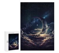Puzzles pour Adolescents Glowing Abstract Moon Puzzles pour Adultes Jeux Relaxants Qui Améliorent La Mémoire Cadeaux Uniques pour Un Anniversaire Et Noël 300 PCS