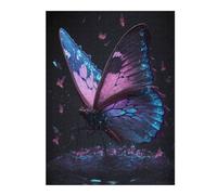 Puzzles pour Adolescents Glowing Butterfly Artwork-3 Puzzles pour Adultes, Jouets À Monter Soi-même, Décoration Parfaite, Interaction Parent-Enfant 52x38cm/1000pcs