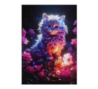 Puzzles pour Adolescents Glowing Fantasy Kitten Puzzles pour Adolescents Jeux De Détente Décoration Parfaite, pour Toute La Famille 38x26cm/1000pcs