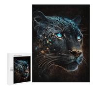 Puzzles pour Adolescents Glowing Leopard Portrait-1 Casse-têtes pour Adolescents - Jeu De Réflexion - Améliore La Mémoire - Cadeaux De Noël Et d'anniversaire