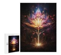 Puzzles pour Adolescents Glowing Lotus Flower Art Casse-tête pour Adolescents : Analyse Et Logique, Difficile Et Stimulant, Idéal comme Cadeau 500 PCS