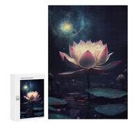 Puzzles pour Adolescents Glowing Lotus Pond Scene Casse-têtes pour Adolescents - Jeu De Réflexion - Améliore La Mémoire - Cadeaux De Noël Et d'anniversaire