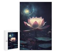 Puzzles pour Adolescents Glowing Lotus Pond Scene Puzzles pour Adolescents : Améliorent La Mémoire. Chaque Pièce Est Unique - Idée Cadeau d'anniversaire Unique 1000 PCS