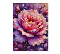 Puzzles pour Adolescents Glowing Rose Art Print Puzzles pour Adultes, Jouets À Monter Soi-même, Cadeaux pour Femmes, Cadeaux De Noël Et d'anniversaire 1000pcs(52x38cm)