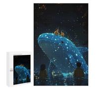 Puzzles pour Adolescents Glowing Whale Night Puzzle Adulte - Décoration Murale - Découpe De Précision pour Les Gamers 1000 PCS
