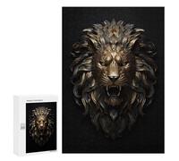 Puzzles pour Adolescents Gold Bronze Lion Emblem Puzzles pour Adultes Jeu Manuel Cadeau d'anniversaire Cadeau d'anniversaire, Cadeaux, 300 PCS