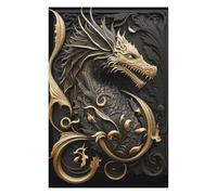 Puzzles pour Adolescents Golden Dragon Illustration-1 Puzzles pour Adultes Jeux Amusants pour S'amuser en Famille Interaction Parent-Enfant 75x50cm/1000pcs