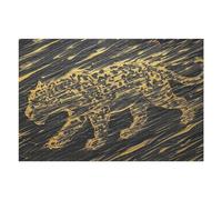 Puzzles pour Adolescents Golden Leopard on Black Textured Background Puzzle pour Adultes - Jeu Manuel - Découpe De Précision - Idéal pour Un Anniversaire Ou Noël 1000pcs(75x50cm)